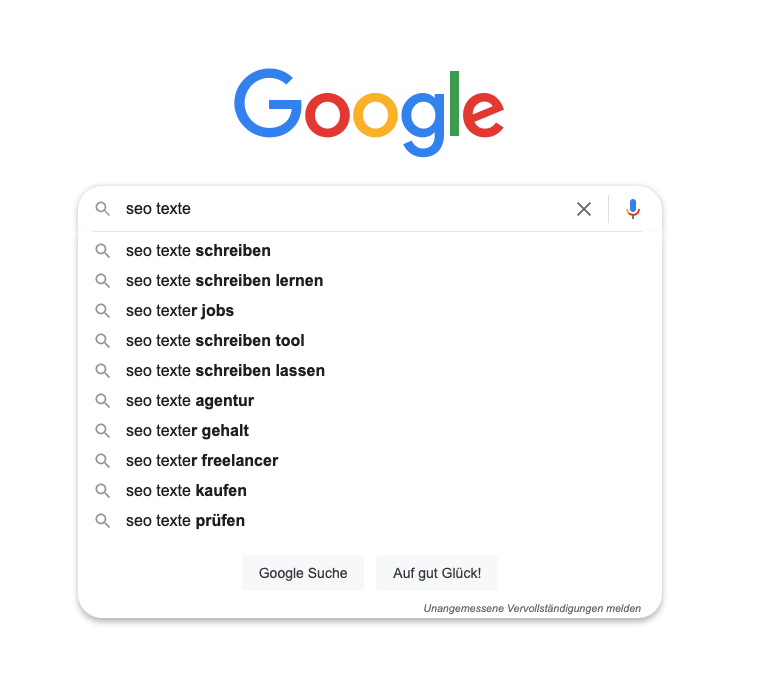 google suchvorschläge